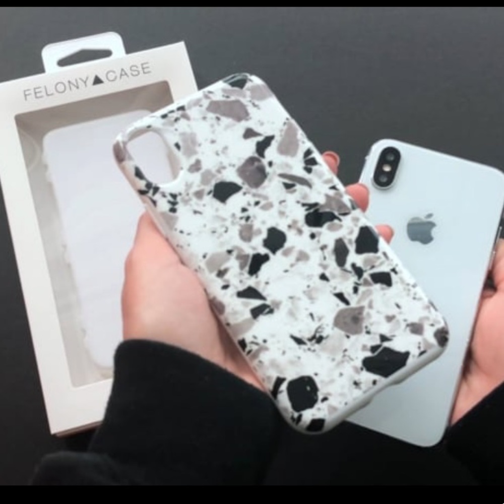 Felony Case white terrazo case iPhone X